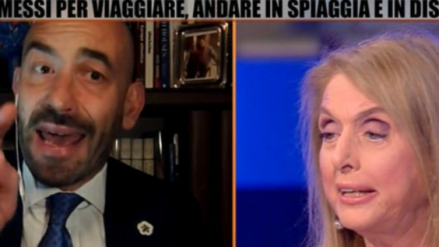 Matteo Bassetti manda a quel paese Antonella Boralevi durante Zona Bianca.
