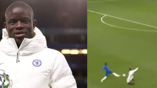 N'Golo Kant&eacute; aura &eacute;t&eacute; omnipr&eacute;sent face au Real Madrid. (cr&eacute;dit match vid&eacute;o RMC Sport)