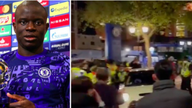 N'golo Kant&eacute; fait le buzz en quittant Stamford Bridge - Photo captures d'&eacute;cran Twitter RMC et vid&eacute;o