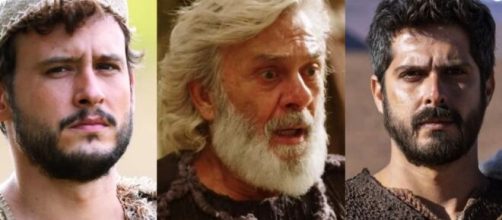 Os dois filhos de Abra&atilde;o acabar&atilde;o se tornando inimigos no futuro em 'G&ecirc;nesis' (Fotomontagem/Reprodu&ccedil;&atilde;o/Record TV)