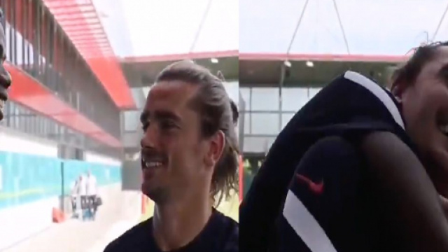 Paul Pogba et Antoine Griezmann tr&egrave;s proches. (image captures Twitter FFF)