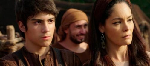 Ismael e Agar s&atilde;o abandonados em 'G&ecirc;nesis' (Reprodu&ccedil;&atilde;o/Record TV)