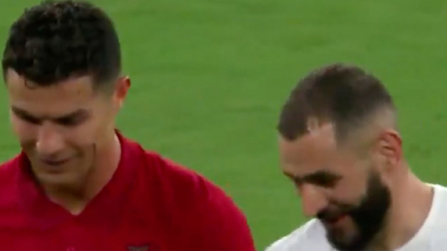 Benzema et Ronaldo plus complices que jamais. (capture Twitter France vs Portugal)