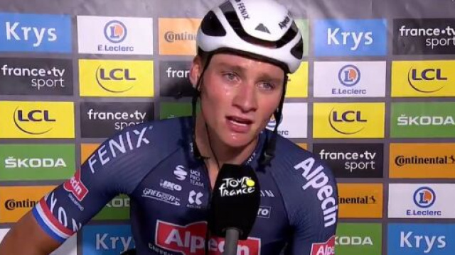 Mathieu Van der Poel intervistato al termine della tappa