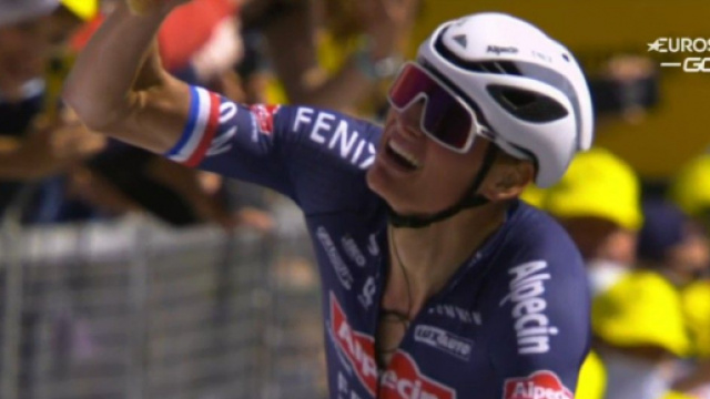 Mathieu Van der Poel vittorioso al Mur de Bretagne.