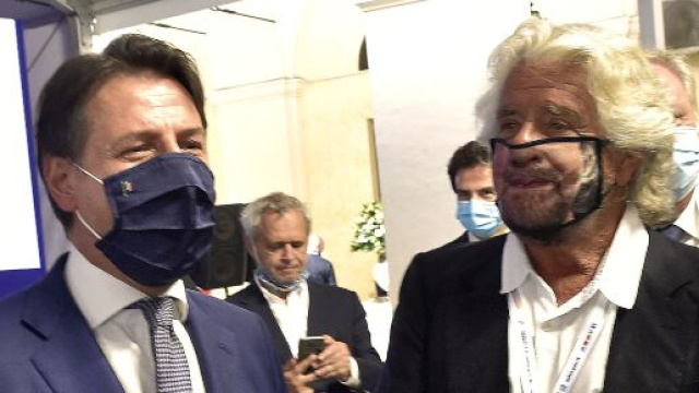 Giuseppe Conte e Beppe Grillo.