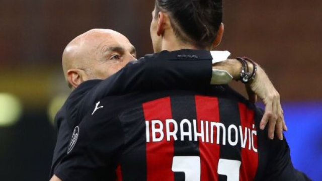 Stefano Pioli e Zlatan Ibrahimovic.