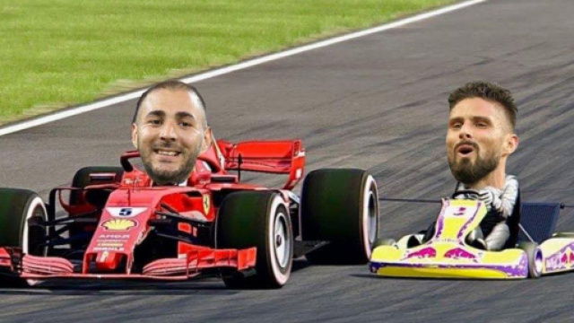 Giroud et Benzema ensemble en &eacute;quipe de France. (cr&eacute;dit montagne photo Blasting.)