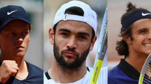 Jannik Sinner, Matteo Berrettini e Lorenzo Musetti.