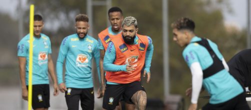 Jogadores da sele&ccedil;&atilde;o fazem &uacute;ltimo treino antes de jogo contra o Paraguai (Lucas Figueiredo/CBF)