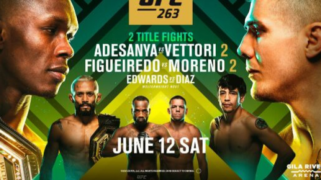 UFC 263: Adesanya vs Vettori 2, domenica 13 giugno in diretta su DAZN