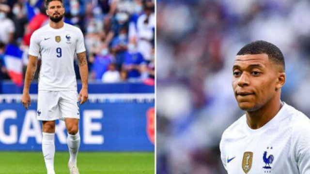 Olivier Giroud a &eacute;t&eacute; l'auteur d'un doubl&eacute; face &agrave; la Bulgarie - Source : montage Twitter