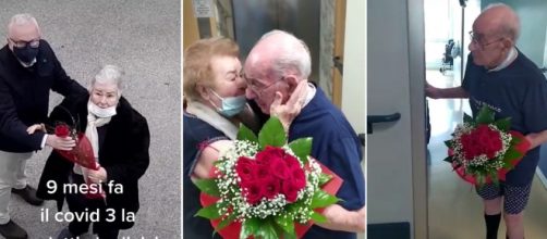 La pareja de ancianos y la secuencia del reencuentro. (TikTok @SalvatoreEgidio)