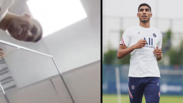 Hakimi et Fadiga complices dans le vestiaire. (cr&eacute;dit Snapchat et Instagram Fadiga et Hakimi)