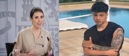 Irene Montero pondr&aacute; en conocimiento de la Fiscal&iacute;a las pol&eacute;micas palabras del tiktoker Naim Darrechi. (Instagram @i_montero_ y @naimdarrechi)