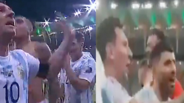 Messi en capitaine avec ses co&eacute;quipiers. (Cr&eacute;dit images Twitter)