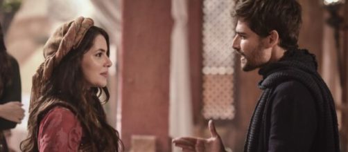 Raquel e Jac&oacute; em 'G&ecirc;nesis' (Reprodu&ccedil;&atilde;o/Record TV)