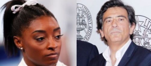 Simone Biles y Arcadi Espada, protagonistas del suceso (Twitter Team USA y Wikimedia Commons)