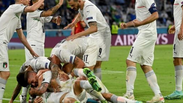 L&rsquo;Italie a battu la Belgique en huiti&egrave;mes de finale de l&rsquo;Euro 2020 - Source : Twitter @Vivo_Azzurro