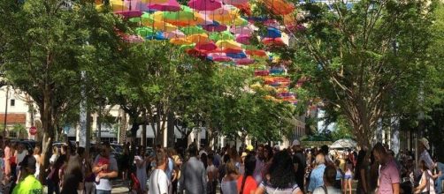 Umbrella Sky Art Installation Coral Gables (Image source: Phillip Pessar/Flickr)