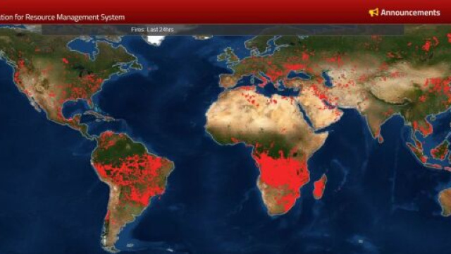 Incendi nel mondo: dalla NASA la mappa del pianeta devastato. &copy;NASA