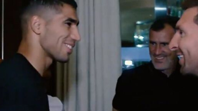 Messi et Hakimi nouveaux partenaires au PSG. (cr&eacute;dit Twitter)