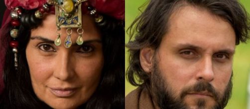 Bila e R&uacute;ben em 'G&ecirc;nesis' (Fotomontagem/Reprodu&ccedil;&atilde;o/Record TV)