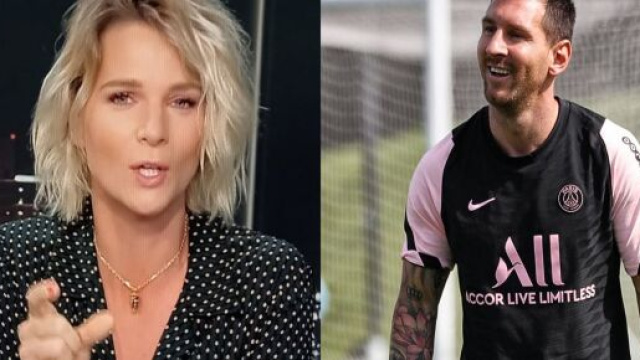 France Pierron se moque de la taille de Messi, les fans la d&eacute;truisent (Source : montage photo, capture Youtube)