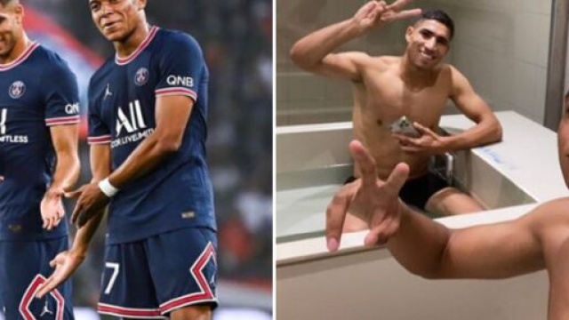 La connexion Hakimi-Mbapp&eacute; fait r&ecirc;ver les fans du PSG (montage photo et capture Youtube)