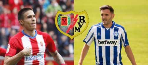 Djuka y Lucas P&eacute;rez, en la &oacute;rbita del Rayo (Twitter Sporting y Alav&eacute;s y Wikimedia Commons)