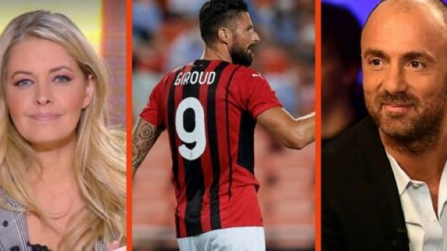 Carine Galli se moque d'une blague sur Giroud et Dugarry (montage photo et capture Youtube)