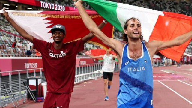 I due campioni olimpici Barshim e Tamberi.