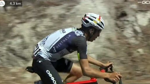 Fabio Aru in fuga alla Vuelta Espa&ntilde;a.