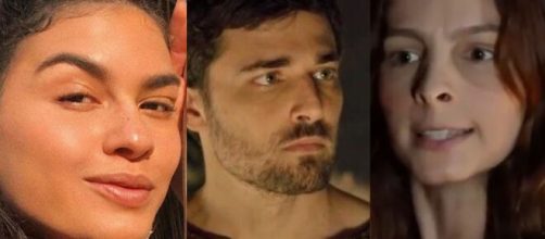 Bila, Jac&oacute; e Lia em 'G&ecirc;nesis' (Fotomontagem/Reprodu&ccedil;&atilde;o/Record TV)