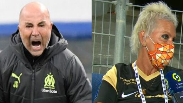 Jorge Sampaoli insulte une supportrice de Montpellier (Source : montage photo et capture Youtube)
