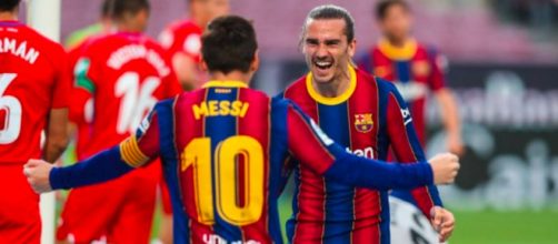 Messi y Griezmann hicieron 58 goles en la &uacute;ltima temporada en el FC Barcelona (@FCBarcelona_es)