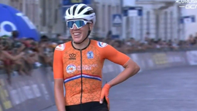 La neo Campionessa d'Europa Ellen Van Dijk.