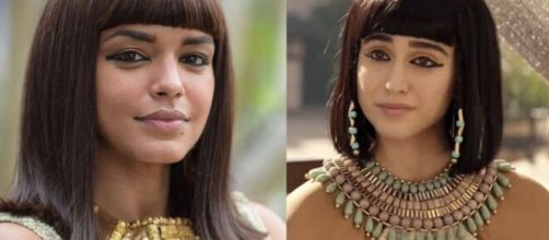 Kamesha e Amar&iacute;lis em 'G&ecirc;nesis' (Fotomontagem/Reprodu&ccedil;&atilde;o/Record TV)