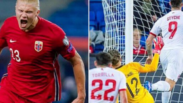 Erling Haaland se fait d&eacute;truire par un adversaire (capture YouTube et montage photo)