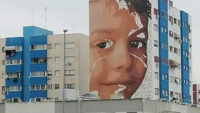 Lo street art di Giorgio, piccola vittima dell'inquinamento causato dall'ex Ilva.