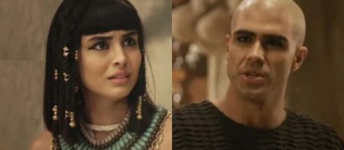 Asenate e Jos&eacute; em 'G&ecirc;nesis' (Fotomontagem/Reprodu&ccedil;&atilde;o/Record TV)