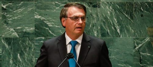 Bolsonaro durante pronunciamento na abertura da 76&ordf; sess&atilde;o da Assembleia Geral da ONU (Alan Santos/PR)