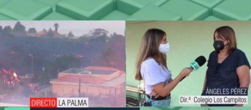 La reportera de Telecinco y su c&aacute;mara dejaron su equipo en el suelo y ayudaron a una familia (Twitter, elprogramadear)