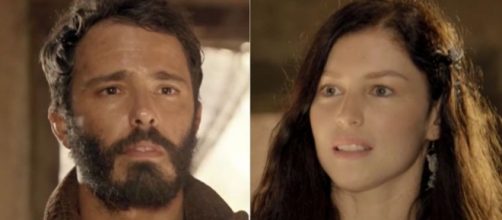 Jud&aacute; e Muriel em 'G&ecirc;nesis' (Fotomontagem/Reprodu&ccedil;&atilde;o/Record TV)