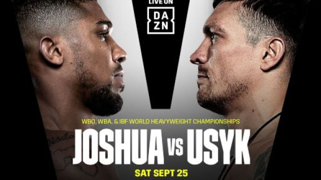 Boxe: Joshua vs Usyk a Londra, il 25 settembre in diretta su DAZN.