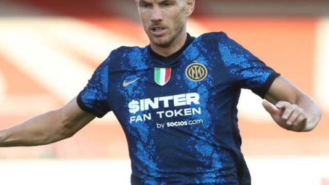 In foto Dzeko, calciatore dell&rsquo;Inter.