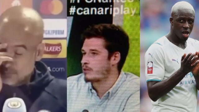 Guardiola d&eacute;pit&eacute; par la question d'un journaliste. (cr&eacute;dit Twitter)