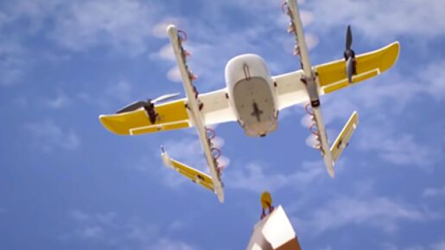 Drone di Google mentre consegna in Australia.