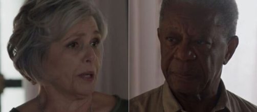 Sabine e Crist&oacute;v&atilde;o em 'Pega Pega' (Fotomontagem/Reprodu&ccedil;&atilde;o/TV Globo)