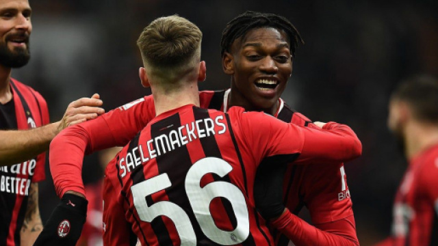 Giroud, Rafael Leao e Saelemaekers segnano i gol vittoria del Milan - foto di: acmilan.com